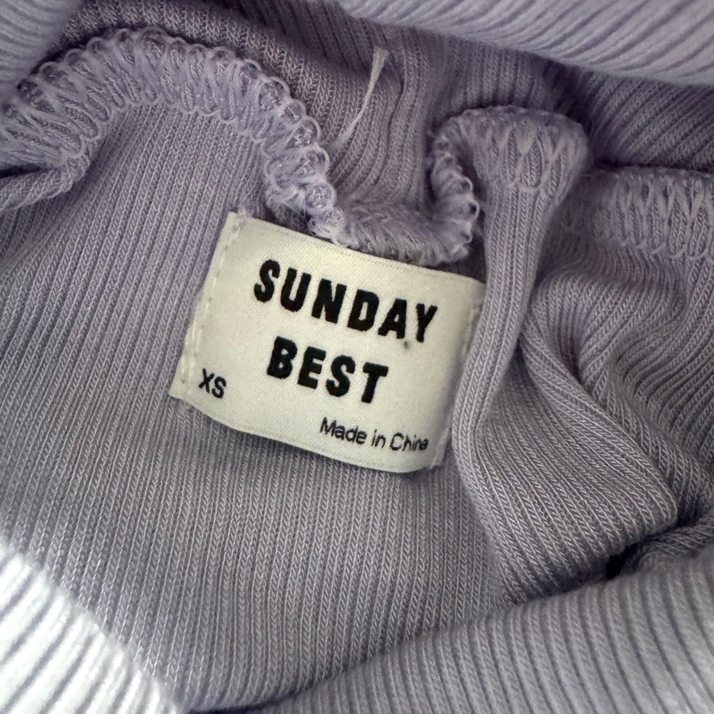NWT Sunday Best Freshman Lavender Cropped Turtleneck Top (XS) - Picture 5 of 7
